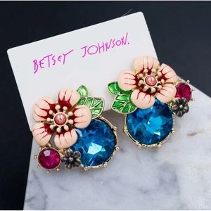 Betsey Johnson Flower Stud Earrings